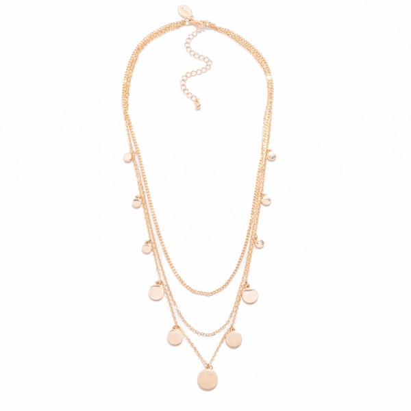 Wholesale layered Metal Chain Link Necklace Metal Accent L Extender L