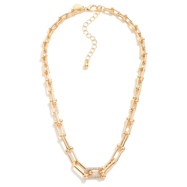 Wholesale u Link Chain Necklace Pave Rhinestone Link L Extender L