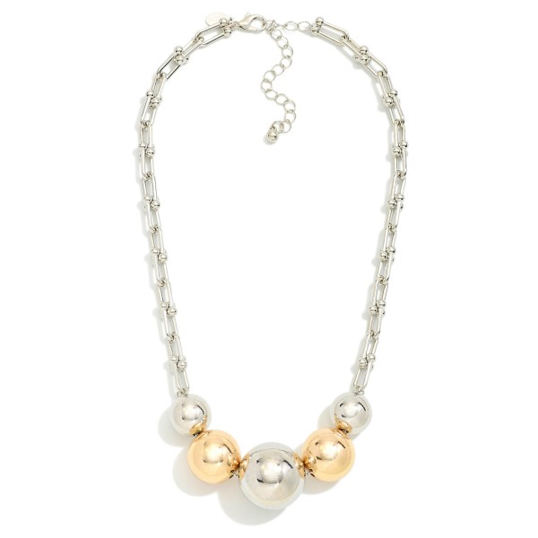 Wholesale metal U Chain Link Necklace Pearl Beads L Extender L