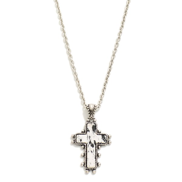 Wholesale chain Link Necklace Western Stone Cross Pendant L Extender L