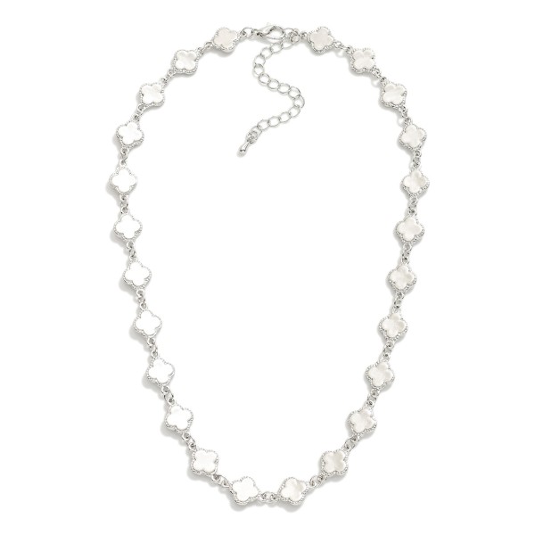 Wholesale metal Linked Clover Necklace L Extender L