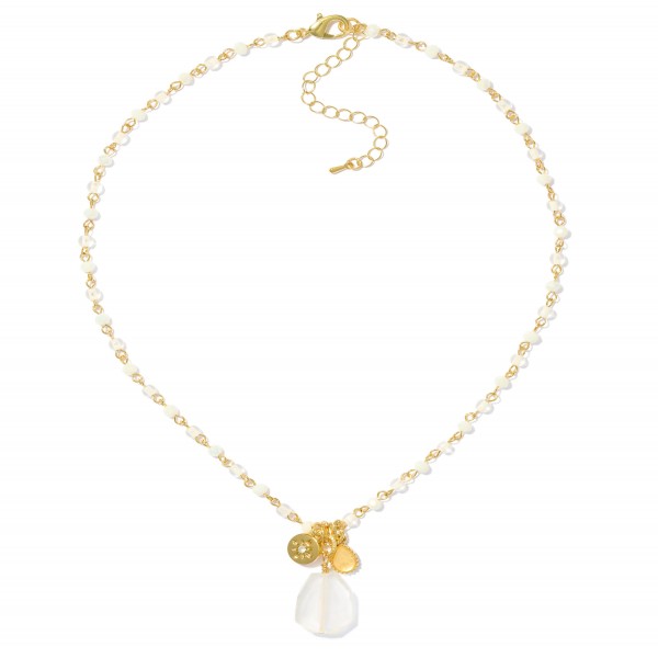 Wholesale beaded Chain Link Necklace Metal Sun Stone Pendants L Extender L