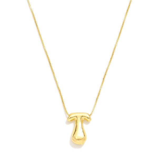Wholesale metal Box Chain Necklace Retro Bubble Initial Pendant K Gold Plated L