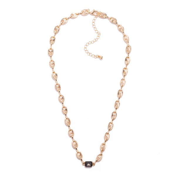 Wholesale pig Nose Chain Link Necklace Rhinestone Accent L Extender L