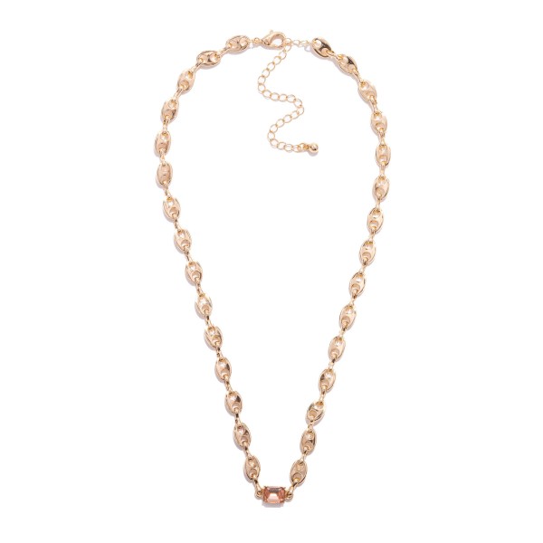 Wholesale pig Nose Chain Link Necklace Rhinestone Accent L Extender L
