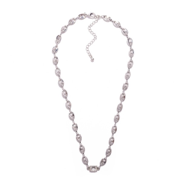 Wholesale pig Nose Chain Link Necklace Rhinestone Accent L Extender L