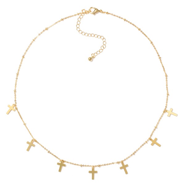 Wholesale chain Link Necklace Metal Cross Charms L Extender L