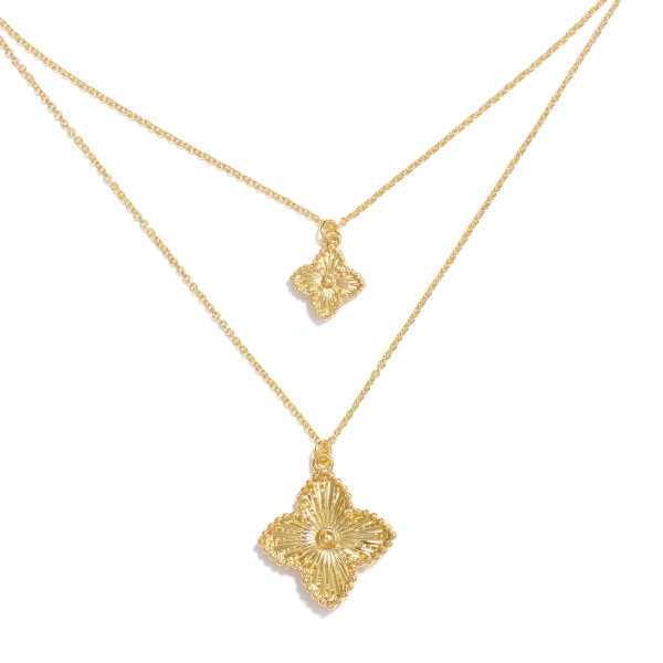 Wholesale layered Chain Link Necklace Metal Clover Pendants L Extender L