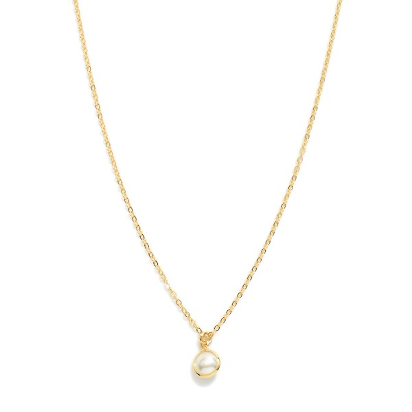 Wholesale chain Link Necklace Pearl Pendant L Extender L k Gold Hypoallergenic M