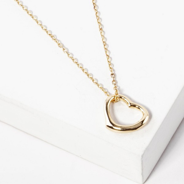 Wholesale chain Link Necklace Hollow Heart Pendant L Extender L