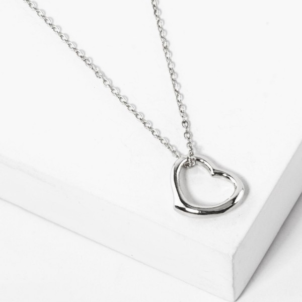 Wholesale chain Link Necklace Hollow Heart Pendant L Extender L
