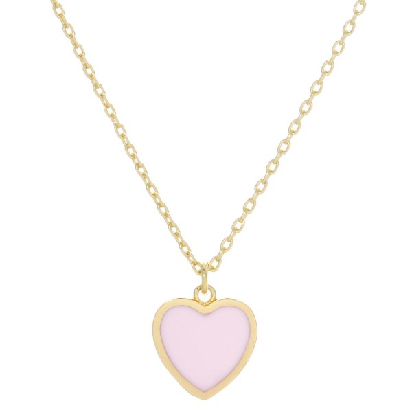 Wholesale dainty Chain Link Necklace Heart Pendant Gold Dipped L Extender L
