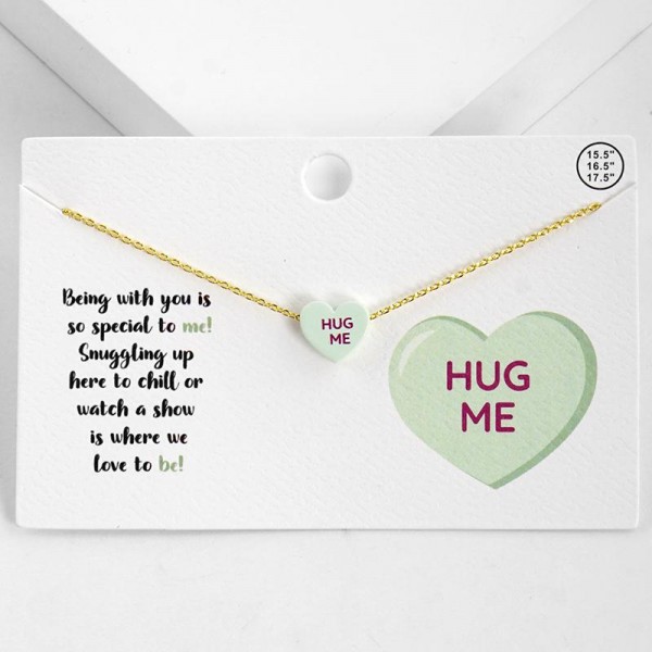 Dainty Chain Link Necklace Featuring Valentine's Conversation Heart Pendant 

- Approximately 15.5" L
- Extender 2" L