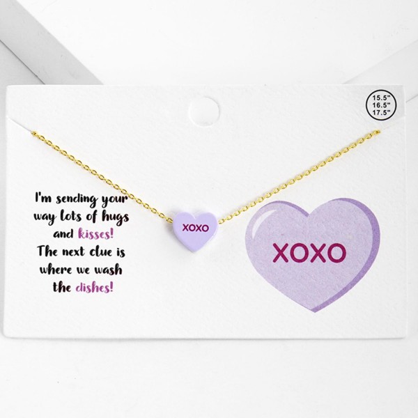 Dainty Chain Link Necklace Featuring Valentine's Conversation Heart Pendant 

- Approximately 15.5" L
- Extender 2" L