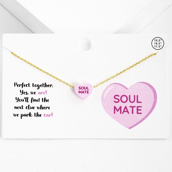 Wholesale dainty Chain Link Necklace Valentine s Conversation Heart Pendant L Ex