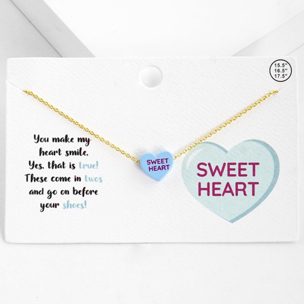 Wholesale dainty Chain Link Necklace Valentine s Conversation Heart Pendant L Ex