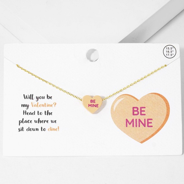 Wholesale dainty Chain Link Necklace Valentine s Conversation Heart Pendant L Ex