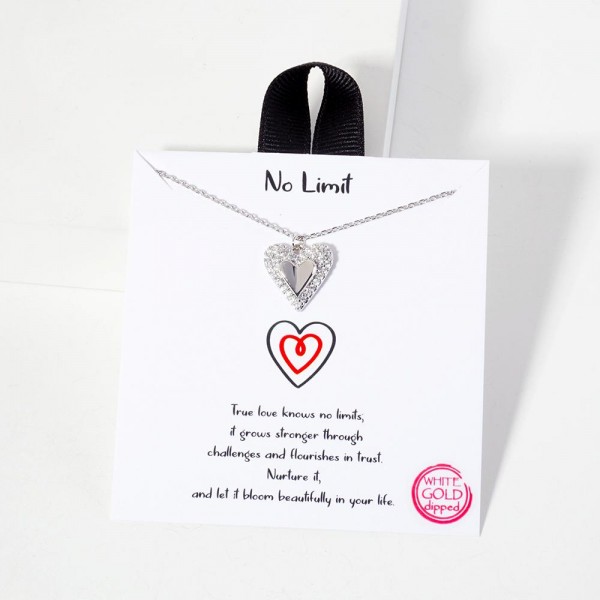 Wholesale dainty Chain Link Necklace Metal Pave Rhinestone Heart Pendant Cubic Z