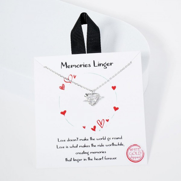 Wholesale dainty Chain Link Necklace Cubic Zirconia Heart Pendant L Extender L M