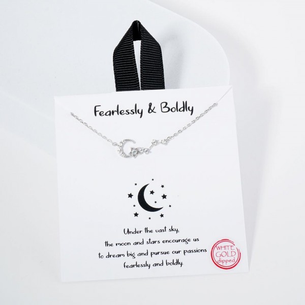 Wholesale dainty Chain Link Necklace Cubic Zirconia Moon Stars Pendant L Extende