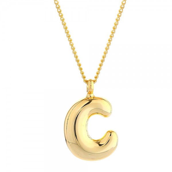 Wholesale do Everything Love Chain Link Necklace Metal Bubble Initial Pendant L