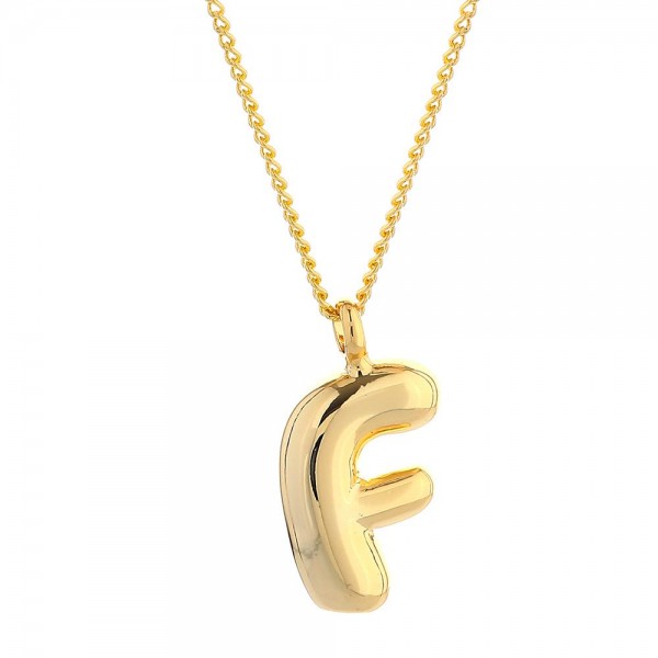 Do Everything In Love Chain Link Necklace Featuring Metal Tone Bubble Initial Pendant  

- Approximately 16" L
- Extender 3" L
- 14K Gold Dipped 