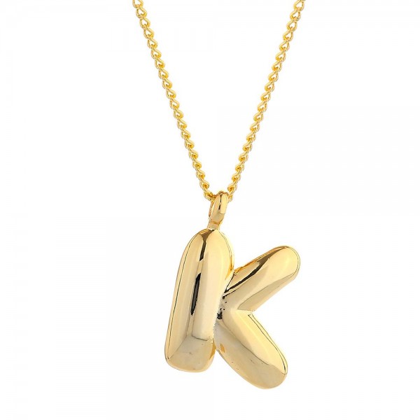 Wholesale do Everything Love Chain Link Necklace Metal Bubble Initial Pendant L