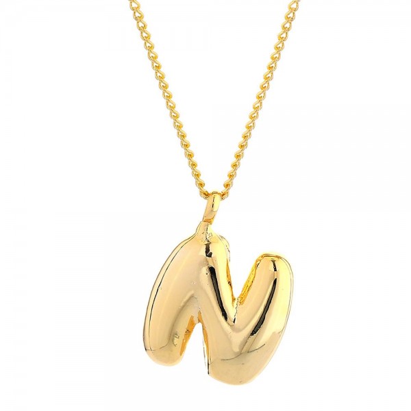 Wholesale do Everything Love Chain Link Necklace Metal Bubble Initial Pendant L