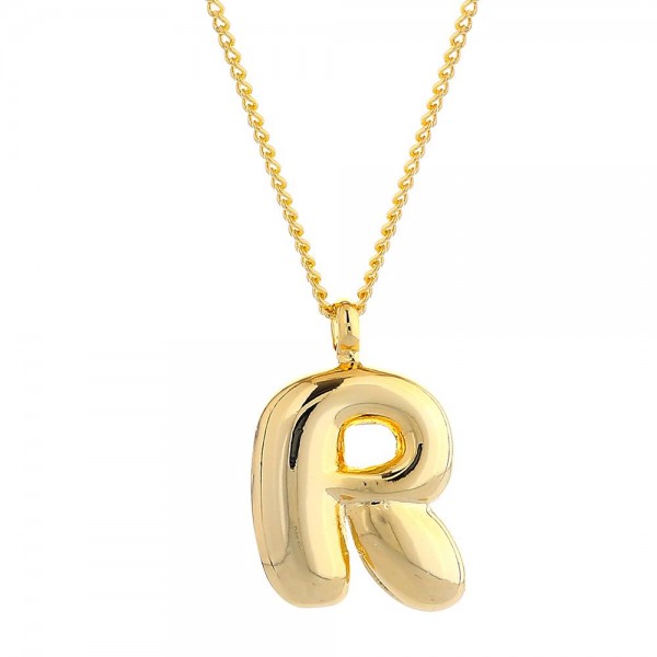 Do Everything In Love Chain Link Necklace Featuring Metal Tone Bubble Initial Pendant  

- Approximately 16" L
- Extender 3" L
- 14K Gold Dipped 