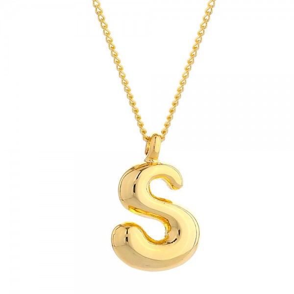 Do Everything In Love Chain Link Necklace Featuring Metal Tone Bubble Initial Pendant  

- Approximately 16" L
- Extender 3" L
- 14K Gold Dipped 