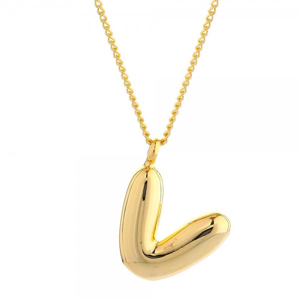 Wholesale do Everything Love Chain Link Necklace Metal Bubble Initial Pendant L