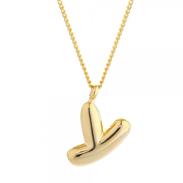 Wholesale do Everything Love Chain Link Necklace Metal Bubble Initial Pendant L