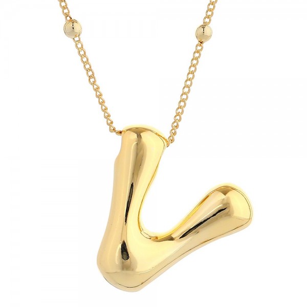 Wholesale do Everything Love Chain Link Necklace Metal Bubble Initial Pendant L