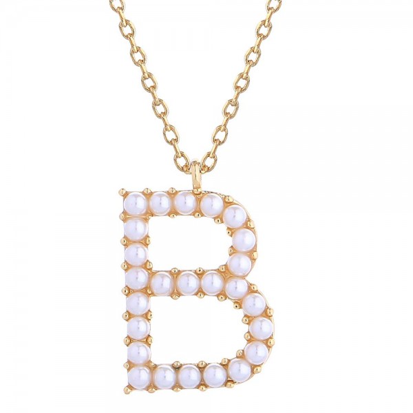 Do Everything In Love Chain Link Necklace Featuring Pearl Studded Initial Pendant 

- Approximately 16" L
- Extender 3" L
- 14K Gold Dipped 