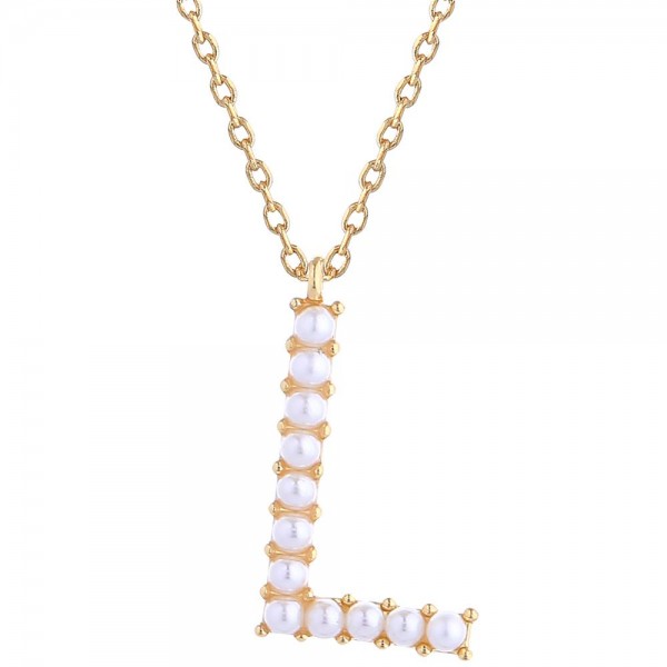 Do Everything In Love Chain Link Necklace Featuring Pearl Studded Initial Pendant 

- Approximately 16" L
- Extender 3" L
- 14K Gold Dipped 