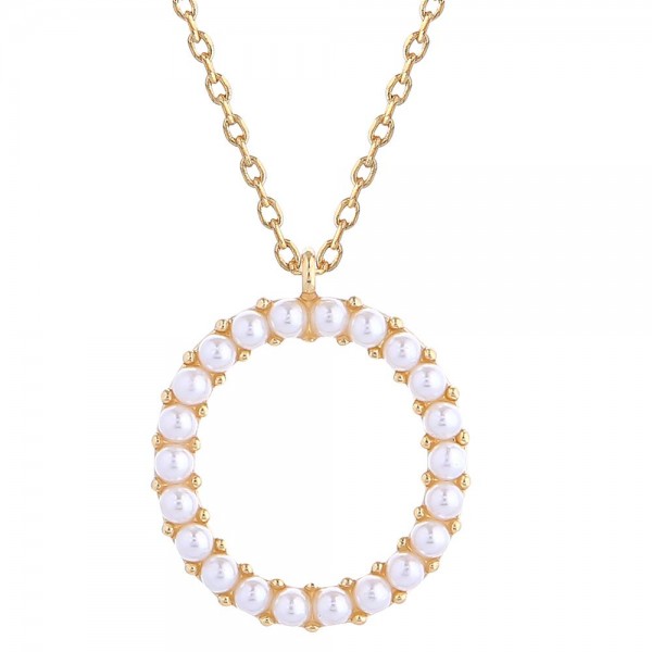 Wholesale do Everything Love Chain Link Necklace Pearl Studded Initial Pendant L