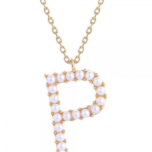 Do Everything In Love Chain Link Necklace Featuring Pearl Studded Initial Pendant 

- Approximately 16" L
- Extender 3" L
- 14K Gold Dipped 