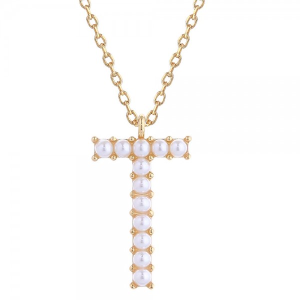 Do Everything In Love Chain Link Necklace Featuring Pearl Studded Initial Pendant 

- Approximately 16" L
- Extender 3" L
- 14K Gold Dipped 