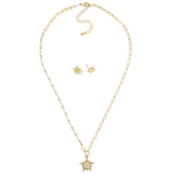 Wholesale paperclip Chain Link Necklace Acetate Beads Pave Rhinestone Star Penda