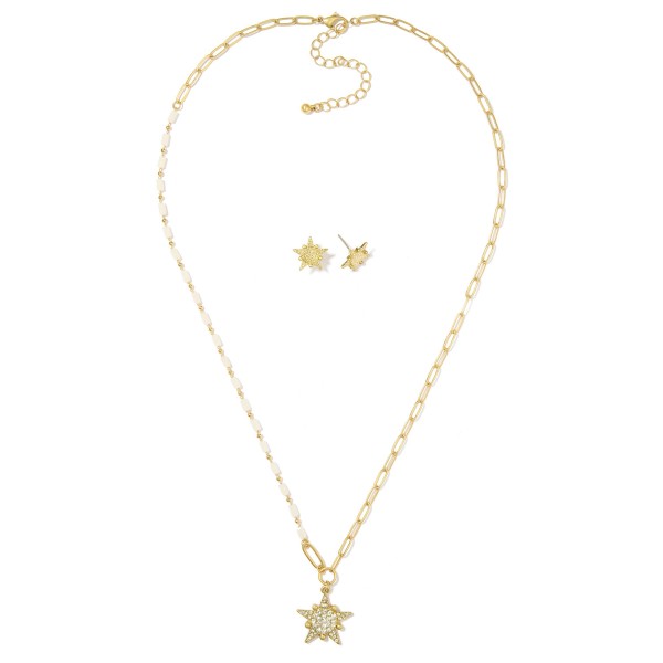 Wholesale paperclip Chain Link Necklace Acetate Beads Pave Rhinestone Star Penda