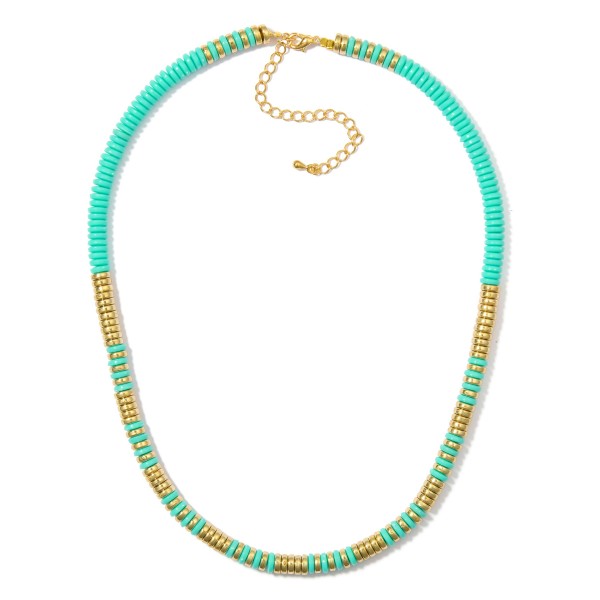 Wholesale disk Bead Beaded Necklace Metal Tones L Extender L