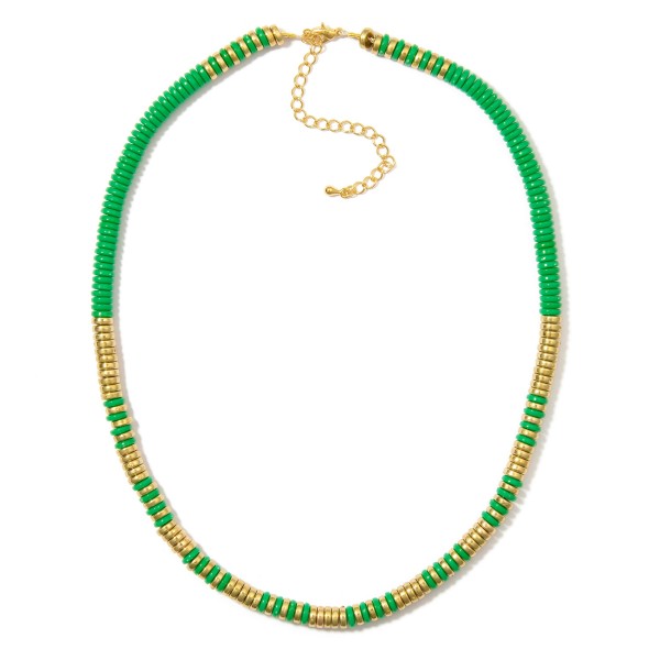Wholesale disk Bead Beaded Necklace Metal Tones L Extender L