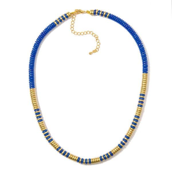 Wholesale disk Bead Beaded Necklace Metal Tones L Extender L