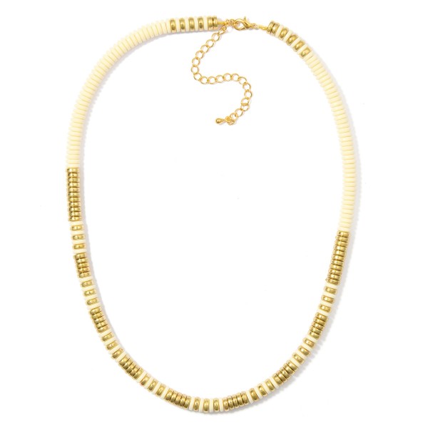 Wholesale disk Bead Beaded Necklace Metal Tones L Extender L