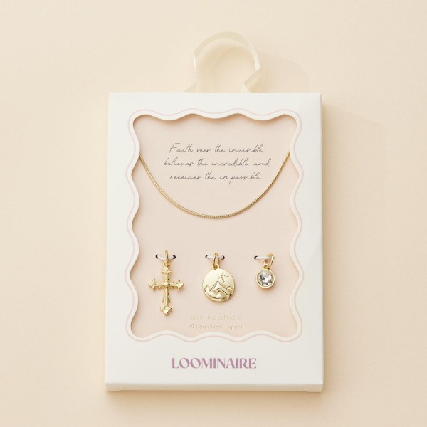 Wholesale snake Chain Link Necklace Metal Cross Mountains Rhinestone Charms Add