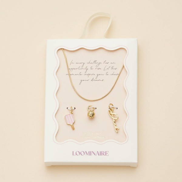 Wholesale snake Chain Link Necklace Pickleball Charms Add Own Charms K Gold Dipp