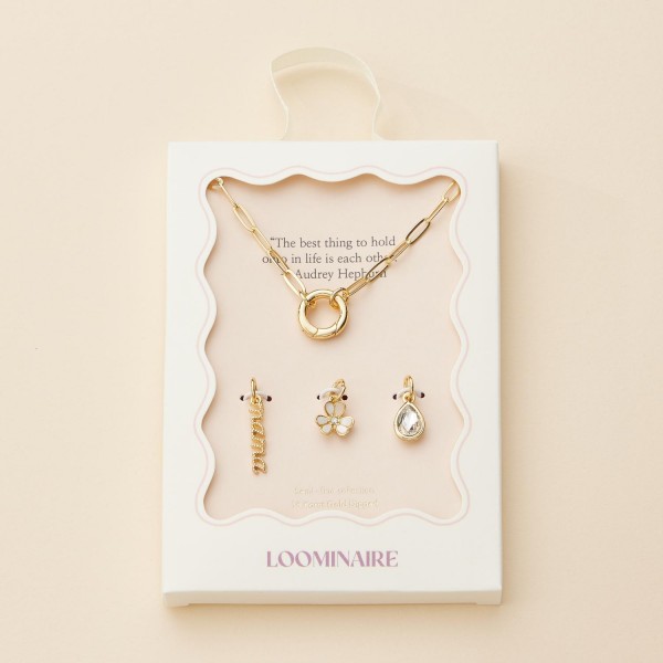 Wholesale paperclip Chain Link Necklace mama Flower Rhinestone Teardrop Charms A