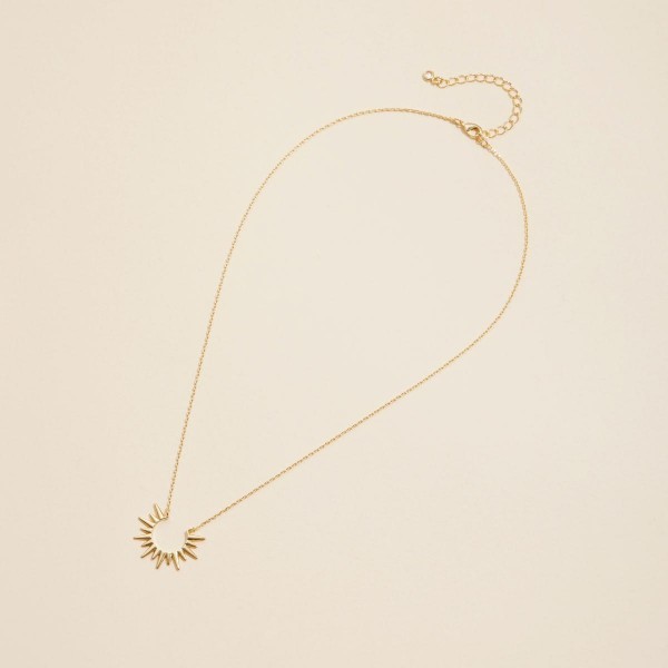 Wholesale dainty Chain Link Necklace Metal Starburst Pendant L Extender L