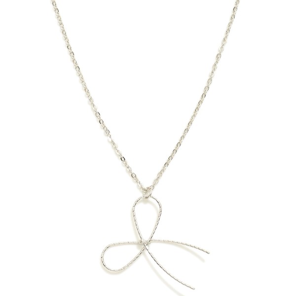 Wholesale dainty Chain Link Necklace Bow Pendant L