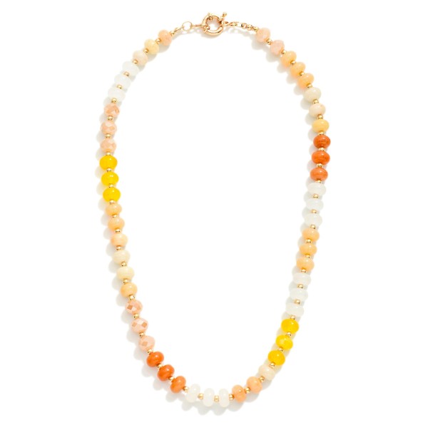 Wholesale candy Bead Beaded Necklace Gold Beads L Extender L